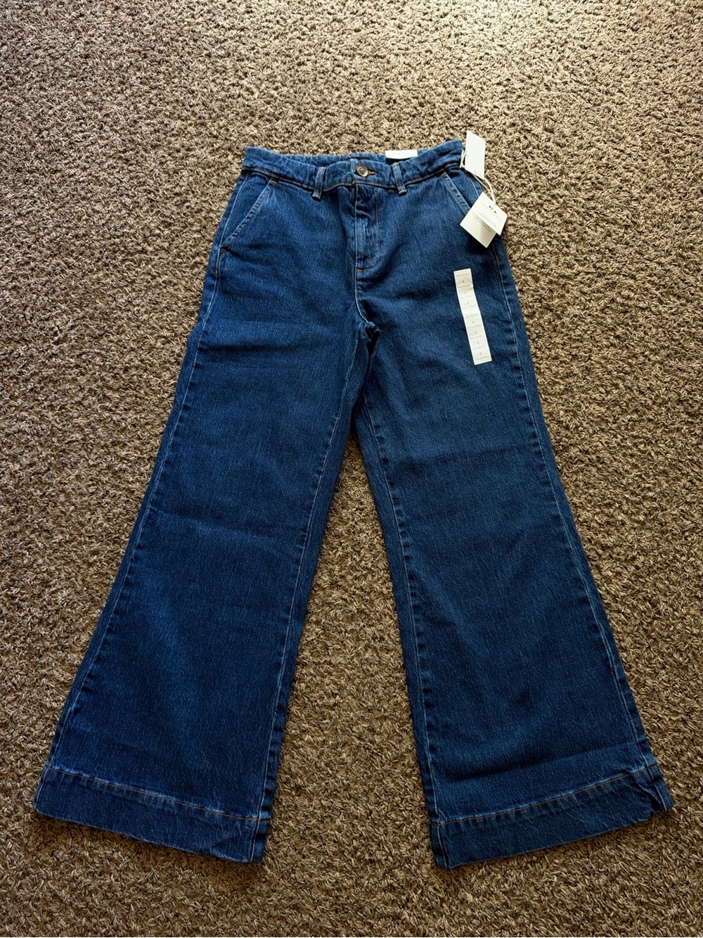 High-Rise Wide Leg Dark Blue Denim Pants